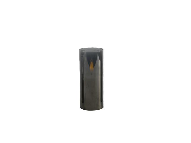 LED BLACK TINTED GLASS CANDLE (5")